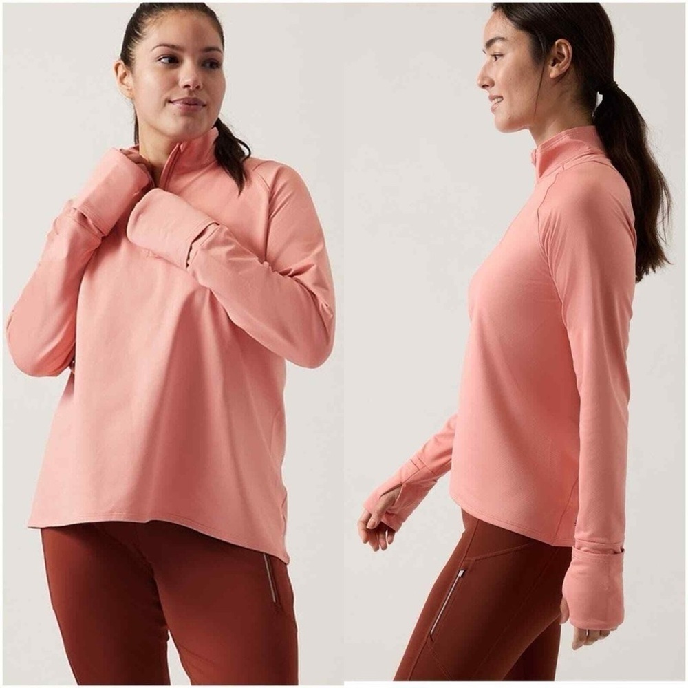 Athleta whistler 1/2 zip conch pink pullover jacket size medium
